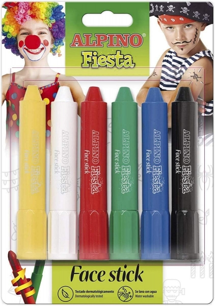 Alpino Fiesta Face Stick Pack con 6 Barritas de Pintura Facial