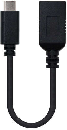 Imagen extra Nanocable Cable USB-C 3.1 Gen 1 5Gbps Macho a USB-A Hembra 15cm