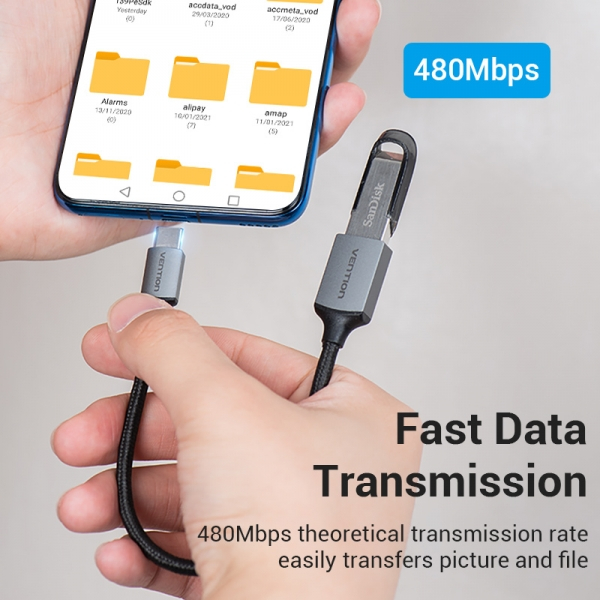 Imagen extra Vention Conversor USB-C Macho a USB Hembra - 0.15m - Gris