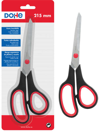 Dohe Tijeras de Acero Inoxidable de 215mm. Rojo