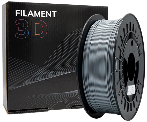 Filamento 3D PETG Diametro 1.75mm Bobina 1kg Color Gris
