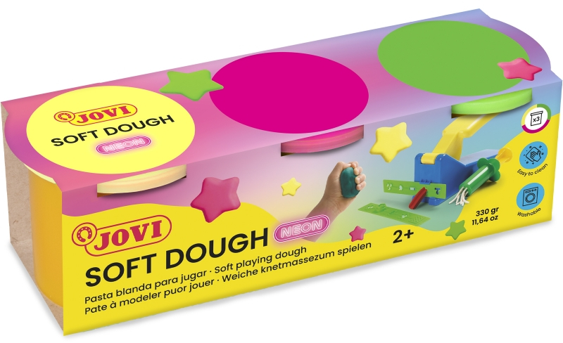 Jovi Soft Dough Blandiver Estuche de 3 Botes Colores Neon