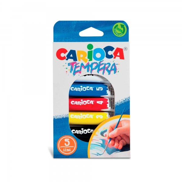 Carioca Pack de 5 Tubitos de Tempera de 12ml Varios