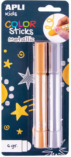 Apli Sticks Temperas Solidas Colores Metalizados