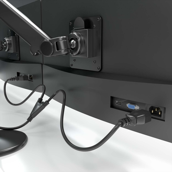 Imagen extra Cable Alimentacion CPU - CEE7/M-2xC13/H - 1.8m - Negro