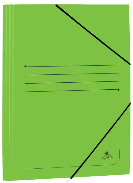 Mariola Carpeta de Carton Estucado con Solapas FOLIO Cierre de gomas - Verde