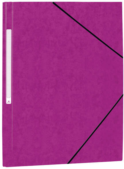 Mariola Carpeta de Carton Simil Prespan con Etiqueta en Lomo FOLIO Cierre de gomas - Violeta