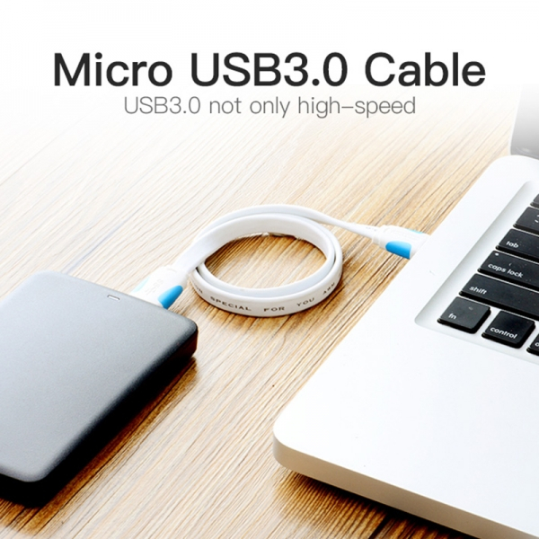 Imagen extra Vention Cable USB 3.0 Macho a MicroUSB Macho - 50cm - Azul y Negro