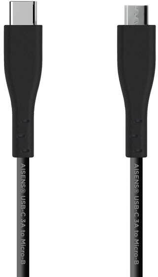 Aisens Cable USB 2.0 3A - USB-C Macho a MicroUSB Macho - 2m - Negro