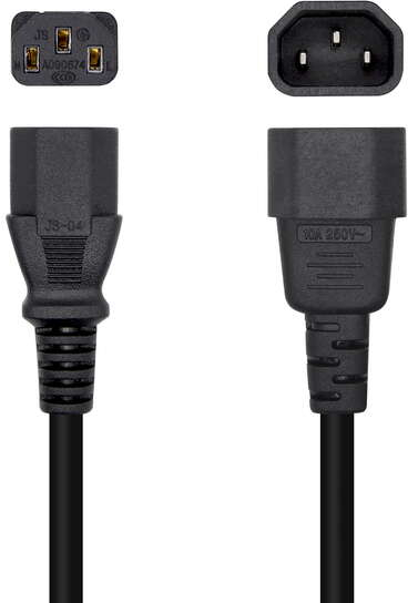 Imagen extra Cable Alimentacion CPU - C13/H-C14/M - 10m - 100% Cobre Puro AWG18 - Negro