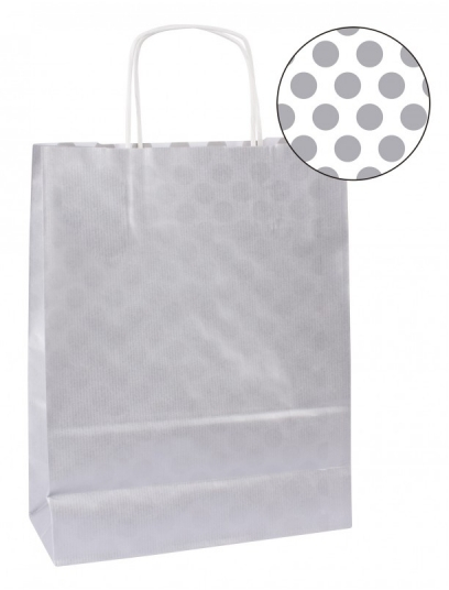 PACK 50 Bolsas Kraft 32 x 16 x 39 cm Plata. APLI 101851