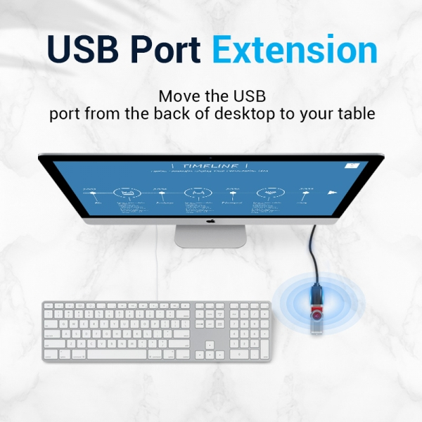 Imagen extra Vention Cable Alargador USB 2.0 Macho a USB Hembra - 3m - Negro