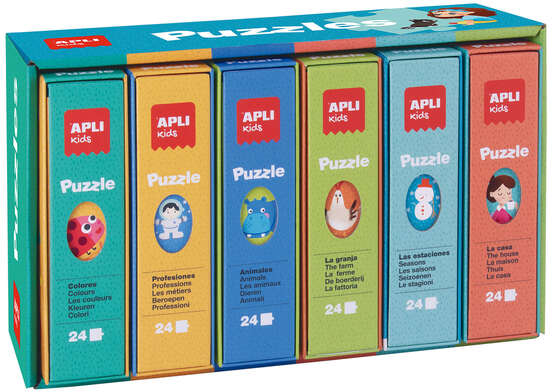 Apli Expositor de Puzles Educativos 24 Piezas de 7x7cm
