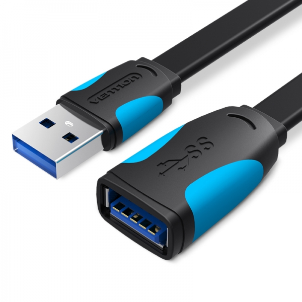Imagen extra Vention Cable Alargador Plano USB 3.0 Macho a USB Hembra - 1m - Negro y Azul