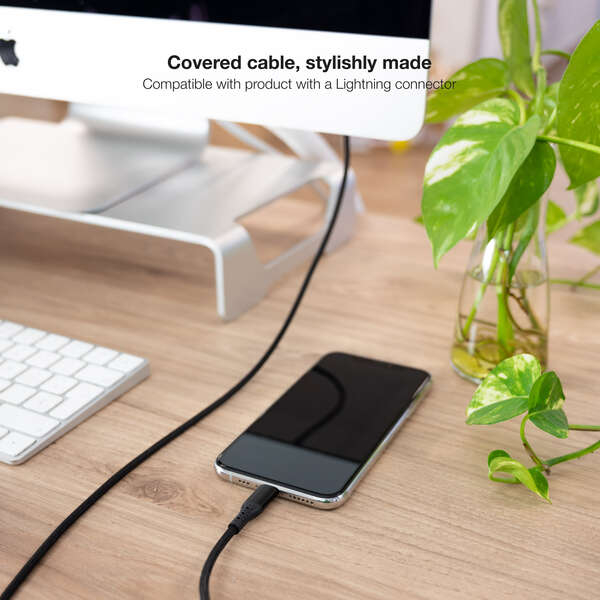 Imagen extra Cable Lightning A USB A/M - Mallado - 1 metro - Negro