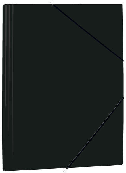Carpeta de Plastico de gomas y solapas FOLIO. Negro