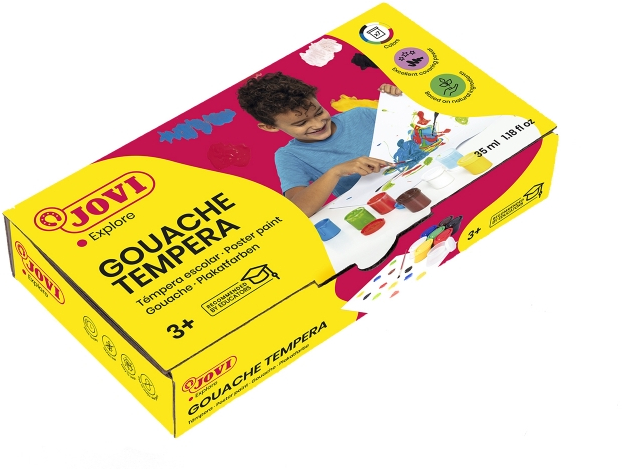Estuche 7 Temperas JOVI 35ml Colores surtidos. Incluye Pincel