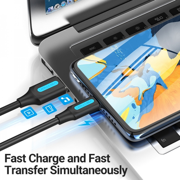 Imagen extra Vention Cable USB 2.0 Macho a MicroUSB Macho - 50cm - 3A 60W 480Mbps - Negro