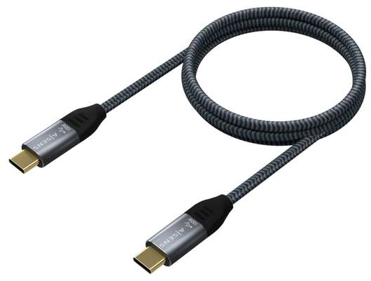 Imagen extra Aisens Cable USB 3.2 Gen2x2 Aluminio 20Gbps 8K@30Hz 5A 100W E-Mark, Tipo USB-C Macho-Macho - 1.5m - Gris