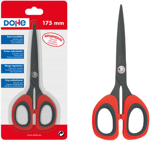 Dohe Tijeras Antiadhesivas de Acero Inoxidable de 175mm. Rojo