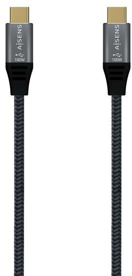 Imagen extra Aisens Cable USB 3.2 Gen2x2 Aluminio 20Gbps 8K@30Hz 5A 100W E-Mark, Tipo USB-C Macho-Macho - 1 metro - Gris