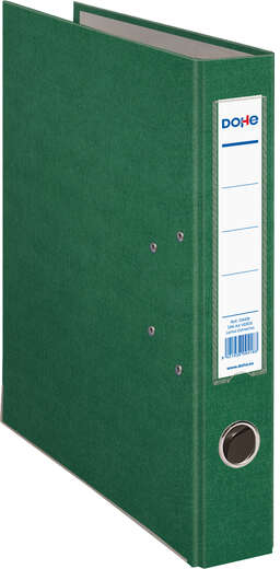Archivador DIN A4, lomo Estrecho, con ollao, rado, tarjetero y compresor. Verde
