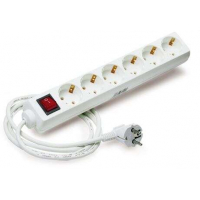 Regleta con Interruptor 6 enchufes Elbat. 1.50 metros
