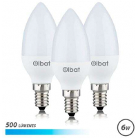 PACK 3 Bombillas LED C37 Pack de 3 - 6W - 500LM - Base E14 - Luz Fria