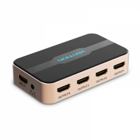 Vention Duplicador HDMI Macho a 4xHDMI Hembra - Dorado