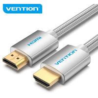 Vention Cable HDMI 2.0 - Trenzado Textil - Contactos Dorados - Soporte 4K, HDR, 3D - Apantallado - Plata