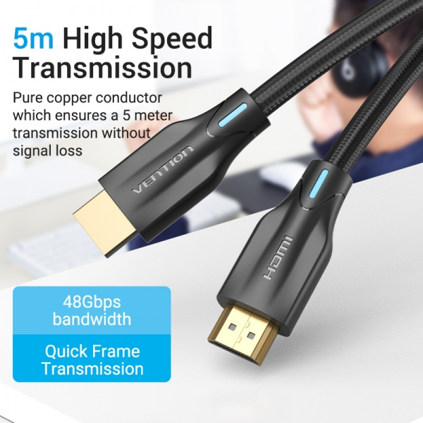 Imagen extra Vention Cable HDMI Macho a HDMI Macho 2.1 8K - 2 metros - Trenzado