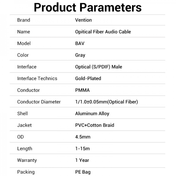 Imagen extra Cable de Audio de Fibra Optica TosLink - 1 metro