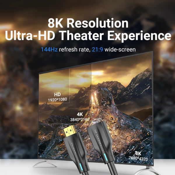 Imagen extra Vention Cable Alargador HDMI 2.1 8K HDMI Macho a HDMI Hembra - 1m - 