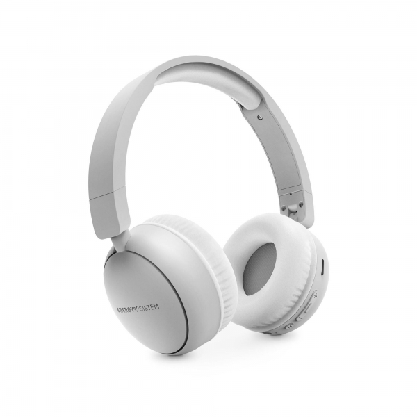 Energy Sistem Auriculares Bluetooth 5.3 - Extensibles y Plegables - RadioFM - Reproduce MP3 desde MicroSD - 16h Autonomia - Manos libres - Blanco