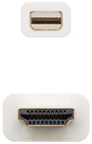Imagen extra Nanocable Cable Conversor Mini DP Macho a HDMI v1.4 Macho 2m - Blanco