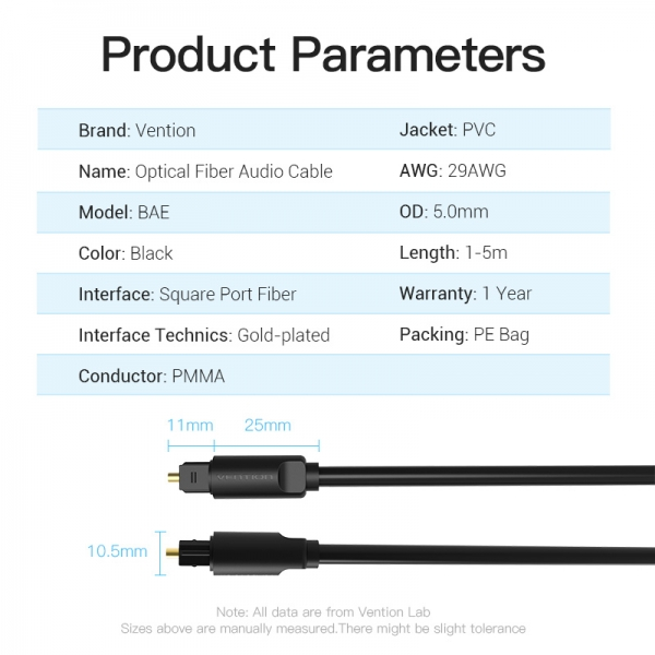 Imagen extra Cable de Audio de Fibra Optica TosLink - 1 metro 