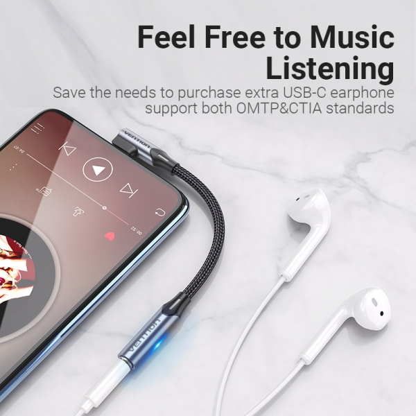 Imagen extra Adaptador USB-C Macho a Jack 3.5mm Hembra en Angulo Recto - 10 cm