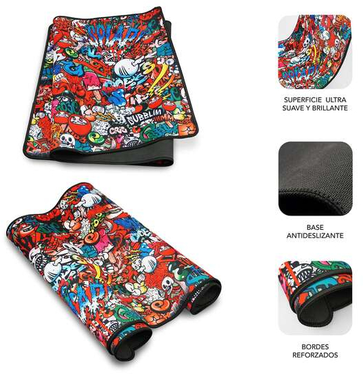 Imagen extra Subblim Alfombrilla de Raton Graffiti de 90x40 cm Antideslizante