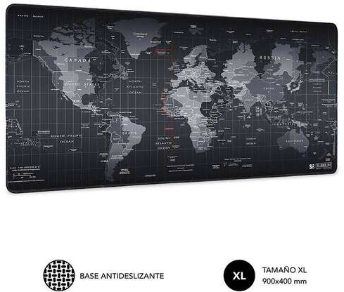 Subblim Alfombrilla Extra Grande de 90x40 cm. Diseño Mapa