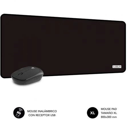 Subblim Alfombrilla de escritorio Harmony de 80x30 cm Negro