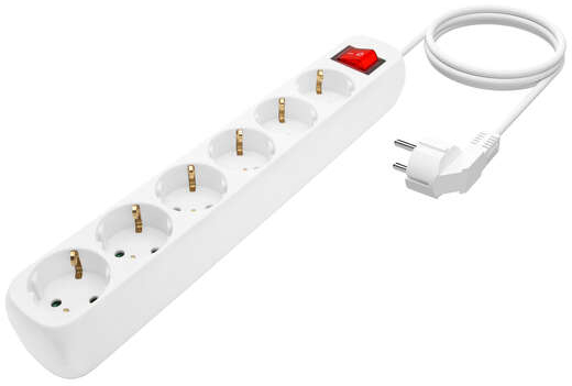 Imagen extra Regleta con Interruptor 6 enchufes Aisens. 1.50 metros. Blanco