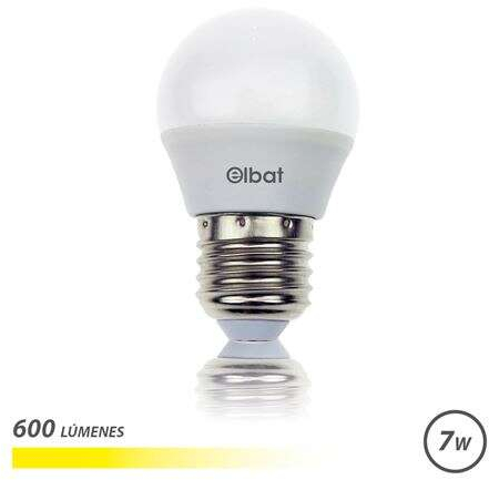 Bombilla LED - 7W - 600 Lumenes - 3000K Luz Calida - E27. Elbat 