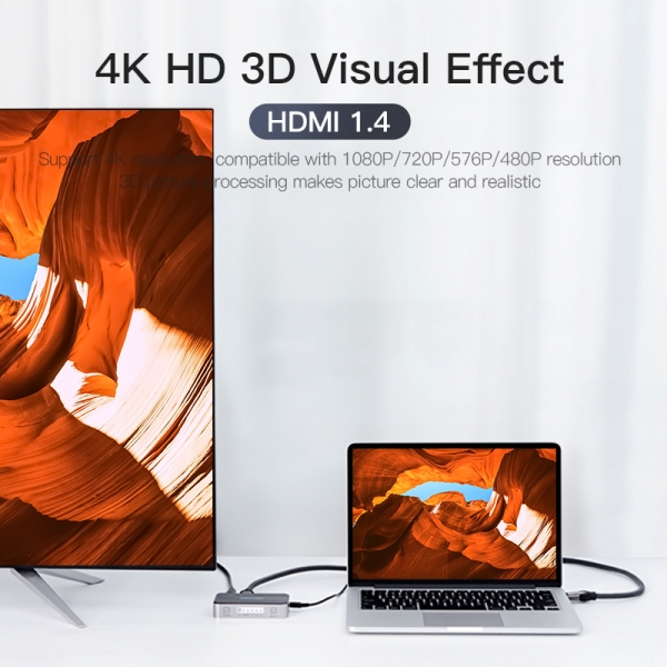 Imagen extra Vention Duplicador HDMI Hembra a HDMI Macho 3x1 con Audio - 