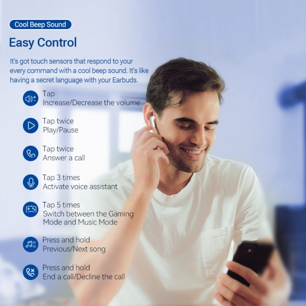 Imagen extra Vention Auriculares Bluetooth 5.3 con 5h Autonomia ELF 05 - Blanco