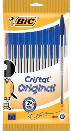 PACK 10 Boligrafos BIC Cristal Azul