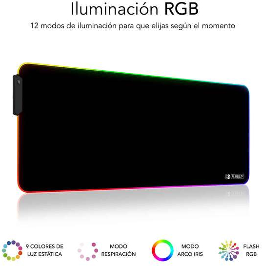 Imagen extra Subblim Alfombrilla LED RGB Extra Grande 80x30 cm (Grosor 4 mm) 9 Colores