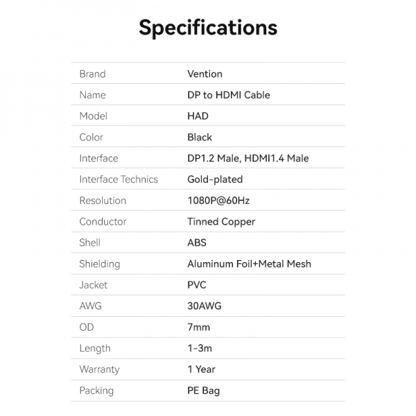 Imagen extra Conversor Displayport Macho a HDMI Macho - 1.5 metros