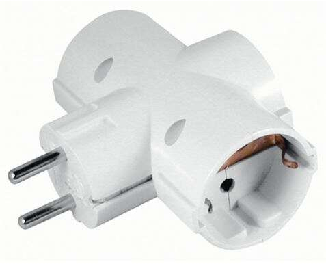 Adaptador Universal de 3 Tomas con Proteccion Infantil. Elbat