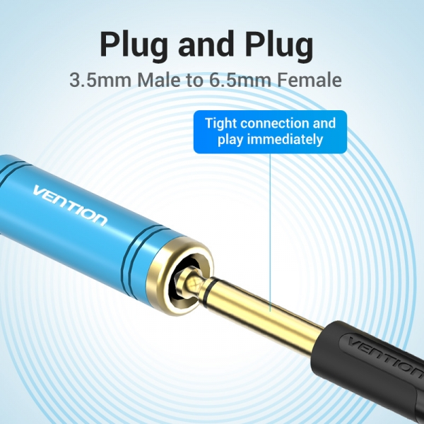 Imagen extra Vention Adaptador Jack 3.5 Macho a Jack 6.5mm Hembra