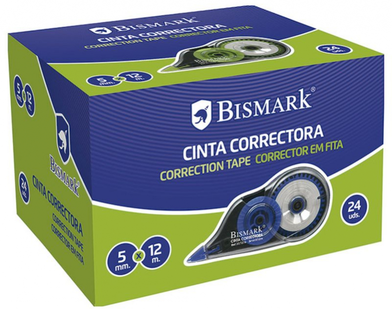Imagen extra CAJA 24 Cintas Correctoras 5mm x 12 metros ECONOMICAS